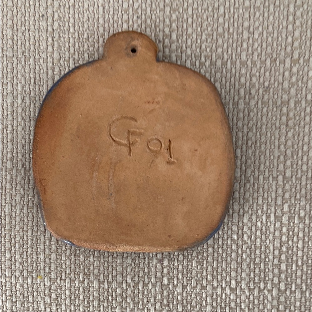 Artistic Blue and Brown Ceramic Pendant - Picture 2 of 4